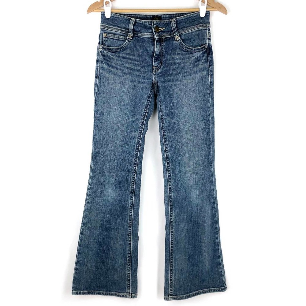 C-Seventeen Flare Jeans Blue Mid Rise Stretch Japanese Streetwear 26